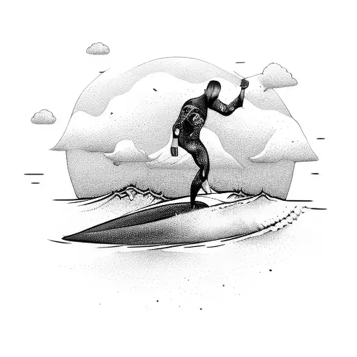 Surfing Board On Water