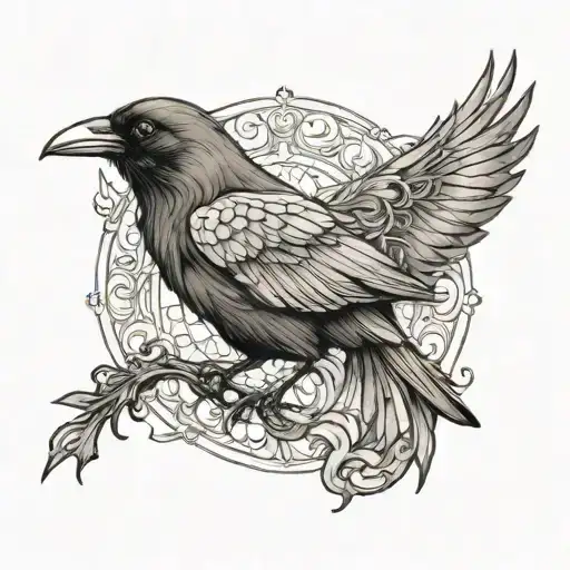 Nude Woman Raven Morphed Mix