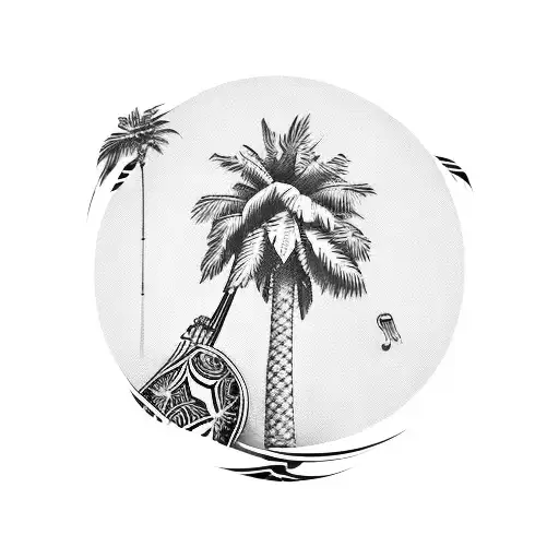 Mariachi Band Playing Under A Palm Tree