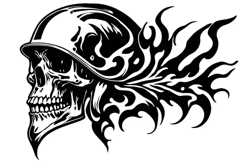 Skull And Fire Helmet
