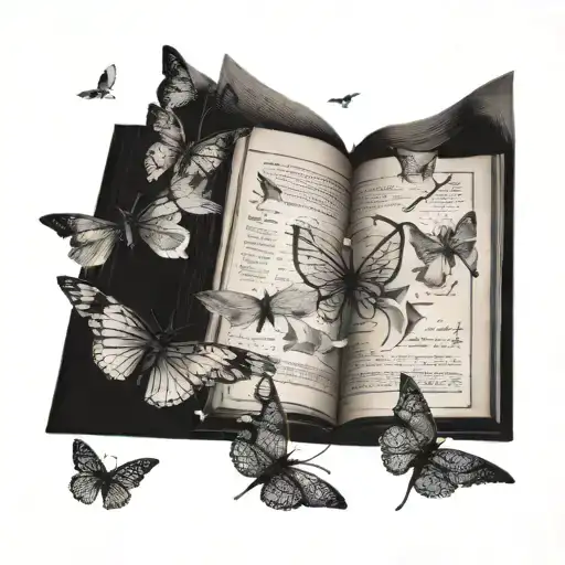 A Mystical Book With Pages Turning Into Butterflies And Birds Flying Out Of It