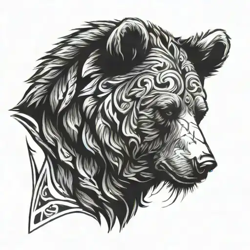 Wild Bear Head Profile Holding