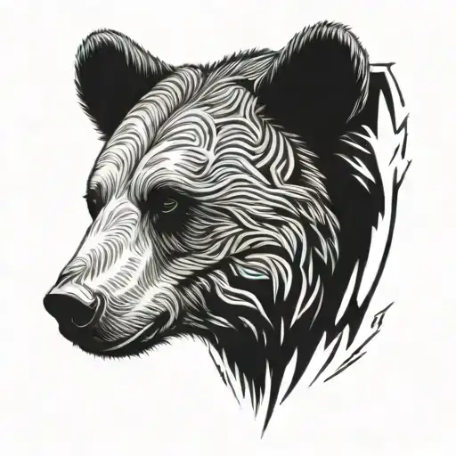 Wild Bear Head Profile