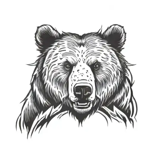 Wild Bear Head Looking