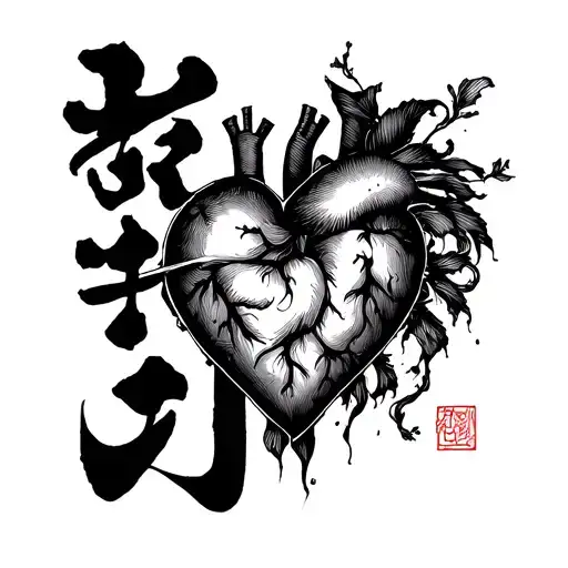 Chinese Writing Testa Heart Legs