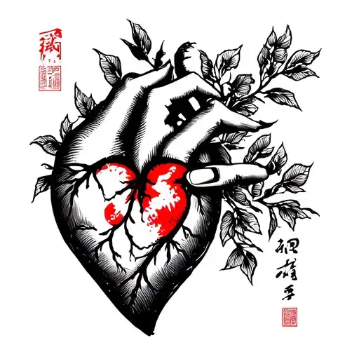 Chinese Writing Head Heart Legs With Heart