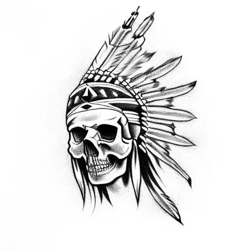 Native American Skull Headdress