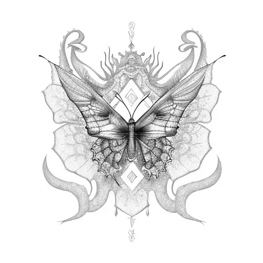 Purple Butterfly With A Dragon Companion