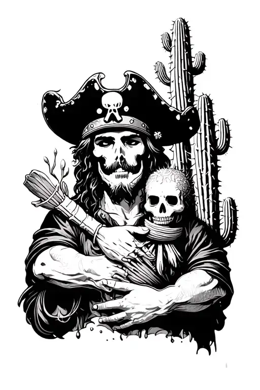 Icy Pirate Hugging A Cactus