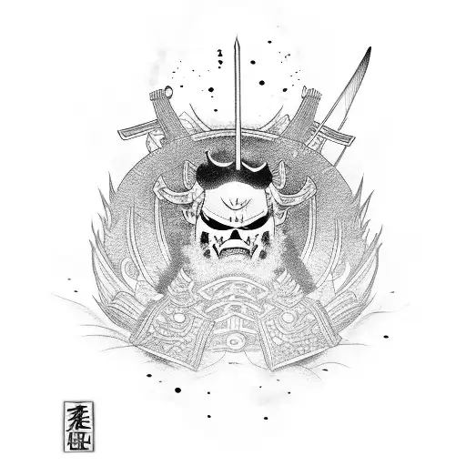 Samurai Half Death With Glowing Eyes