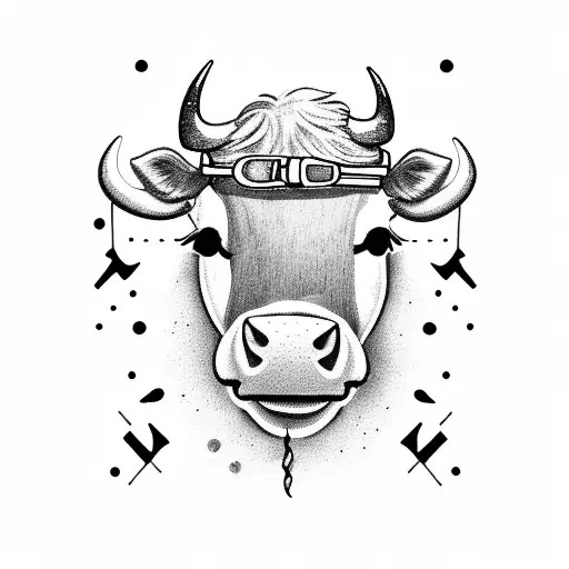 A Cow Wearing Ski Goggles And Holding Ski Poles