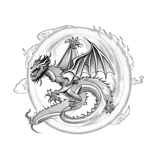 A Dragon And Phoenix Intertwined In An Epic Battle