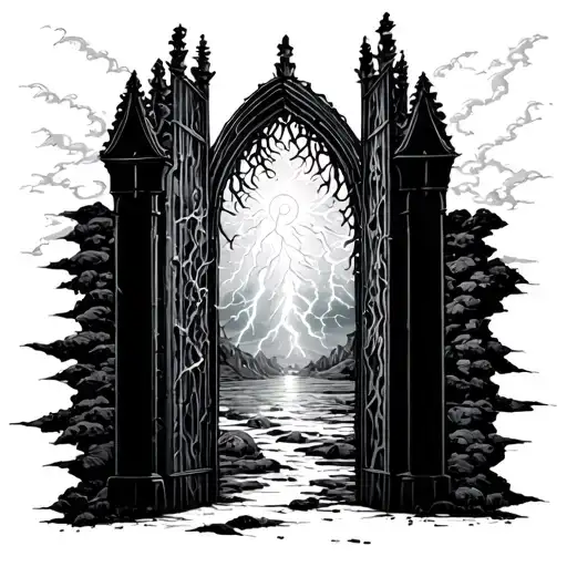 Heaven Gates With Lightening Storm