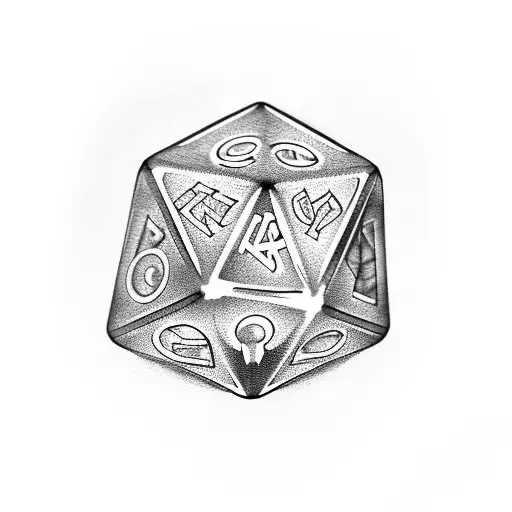 D&d Dice Forming The Shape Of A Pen