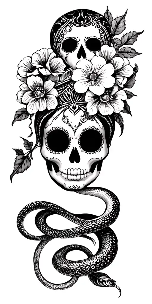 Snake Flowers La Catrina