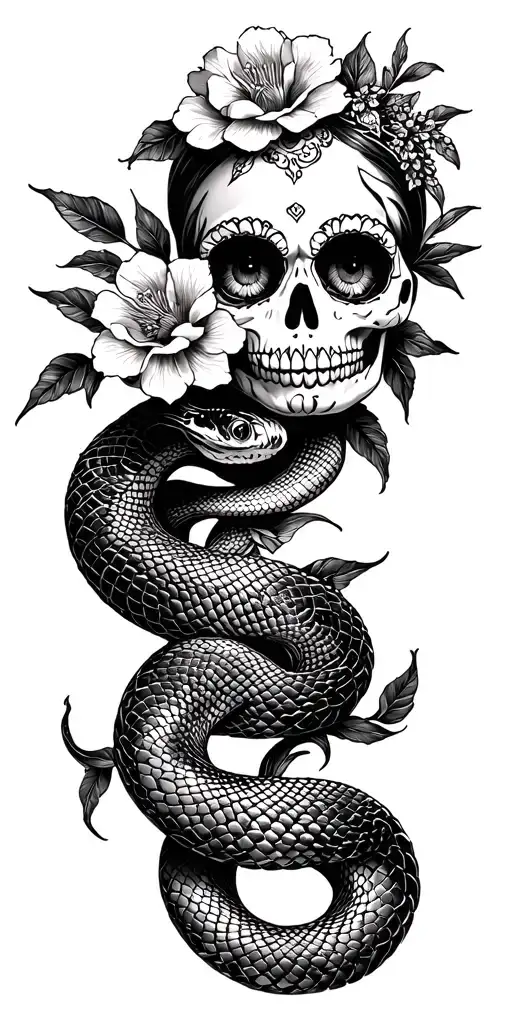 Snake Flowers La Catrina