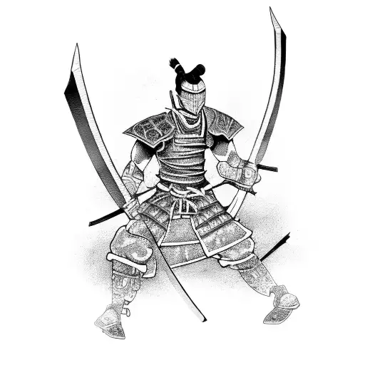 A Fierce Samurai Warrior In The Midst Of A Workout At The Gym