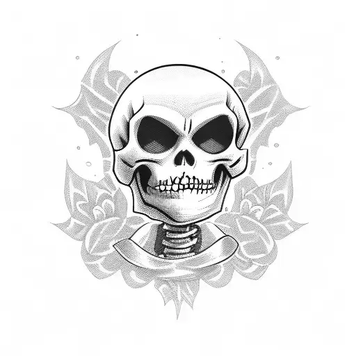 Skelleton In Old Disney Cartoon Style Caught In The Act