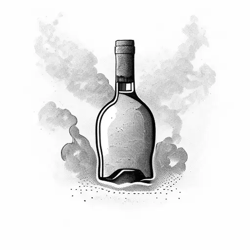 Old Wine Bottle With Love Inscription