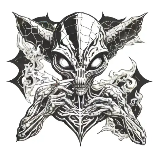 Alien Smoking A Joint