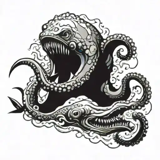 Octopus Battling A Shark In A Fierce Underwater Mma Fight