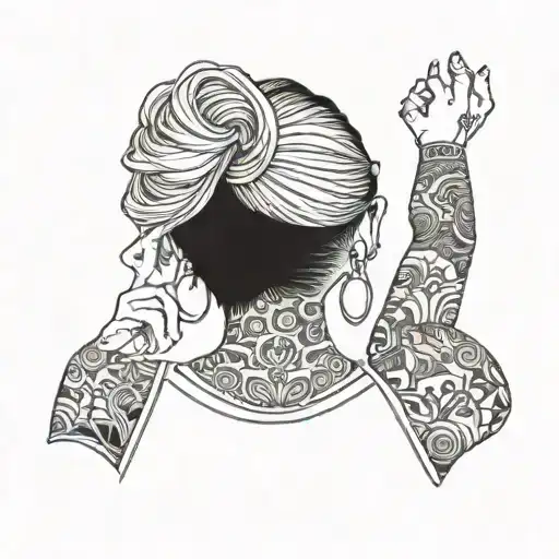 Asian Woman Wearing Tank Top Tucking Hair Behind Ear