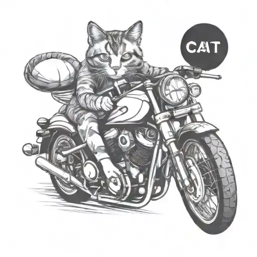A Sleek And Modern Motorcycle Intertwined With A Playful And Mischievous Cat