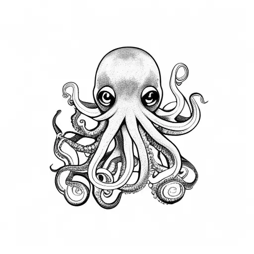 Octopus Linear Line Drawing