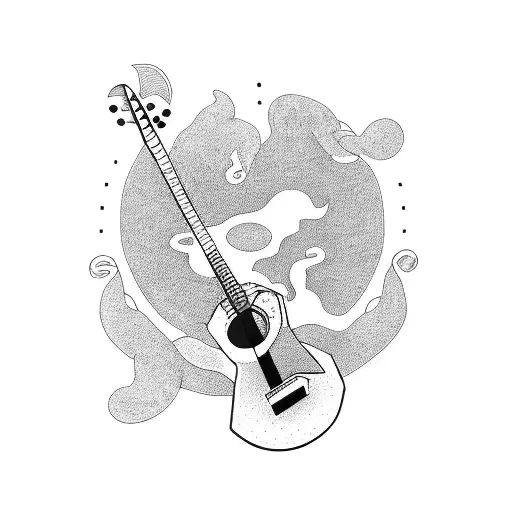 A Typewriter Keyboard Transforming Into A Guitar Neck