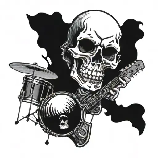 Skull And Guitars And Drums