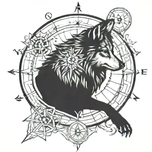 Wolf Compass Moon Goal