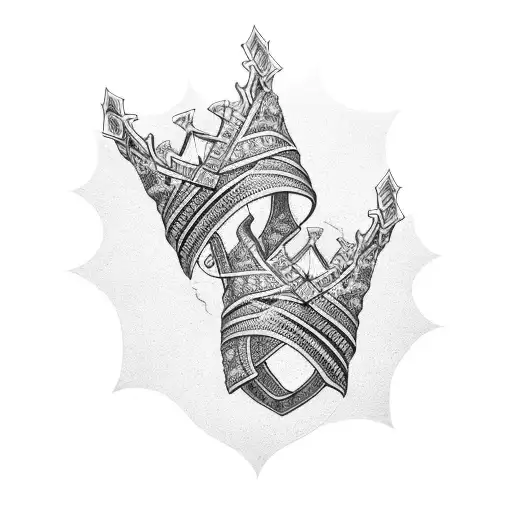 An Intricate Design Of Two Intertwined Crowns Symbolizing Black Love And Royalty
