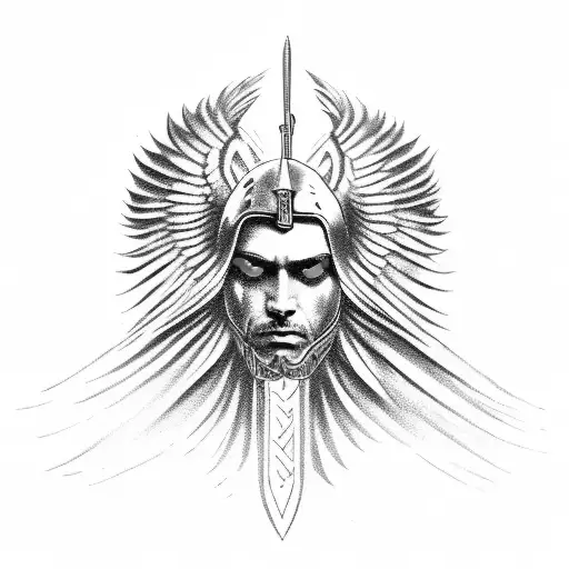 Warrior Angel Leading Soldiers Into Battle