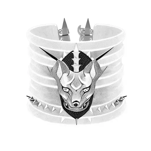 Bracelet Black Stripe With Spikes