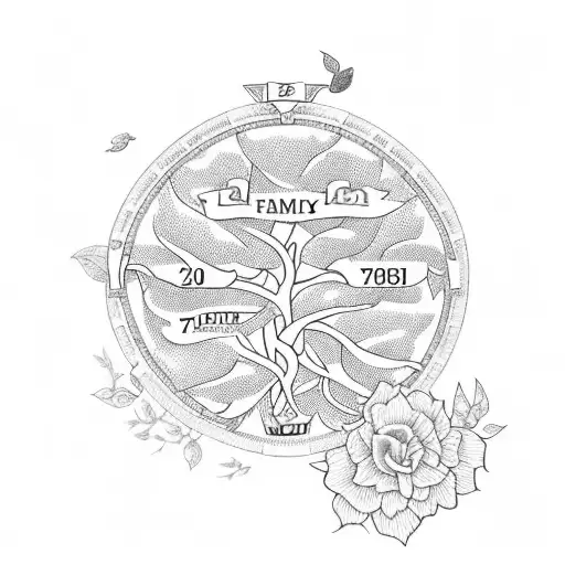 A Family Tree With Each Member Represented By A Different Flower