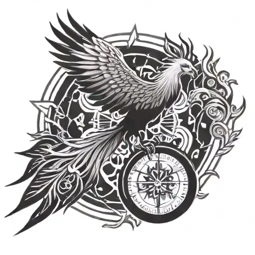 Aegishjalmur Vegvisir And Phoenix Rising