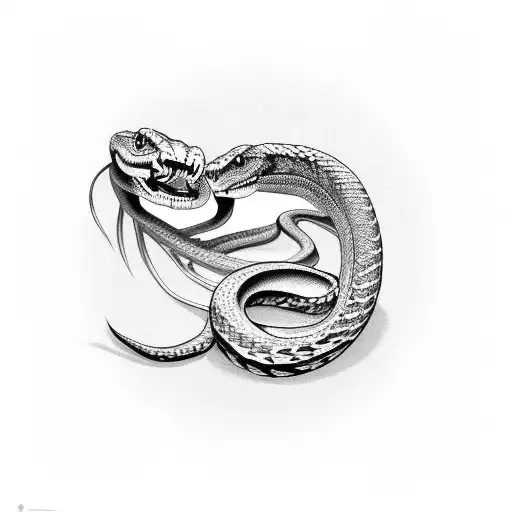 A Snake Whose Bones Are Visible