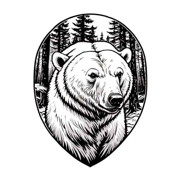 Polar Bear In The Woods