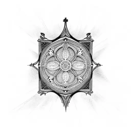 Gothic Architecture Tattoo Of A Cathedral Fine Line