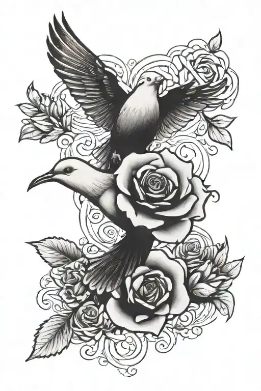 Dove Flying Rose With Mcmlxxvii And Mcmlxxx