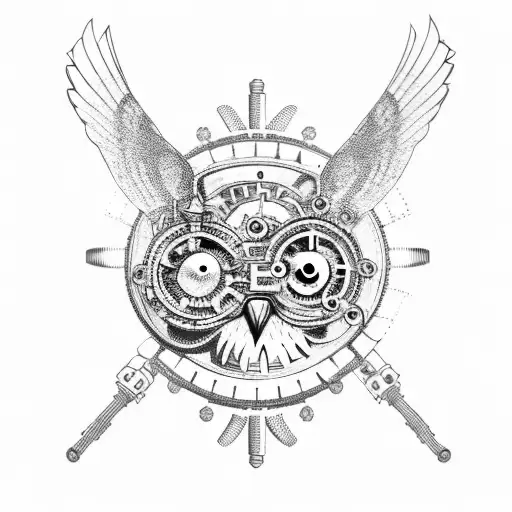 Steampunk Owl With Gears And Cogs