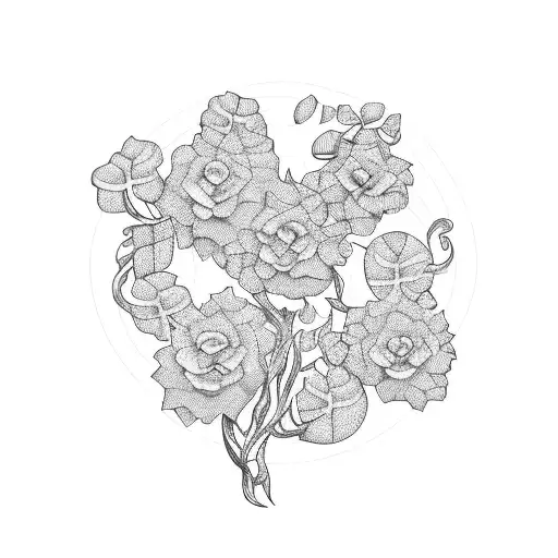 A Family Tree With Each Member Represented By A Different Type Of Flower