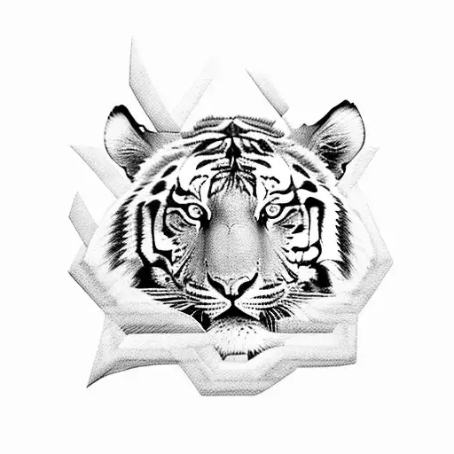 A Fierce Tiger Lifting Weights At The Gym