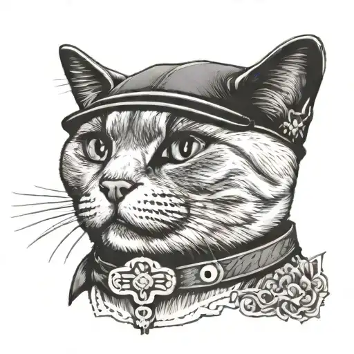 British Shorthair Cat Sherif Hat
