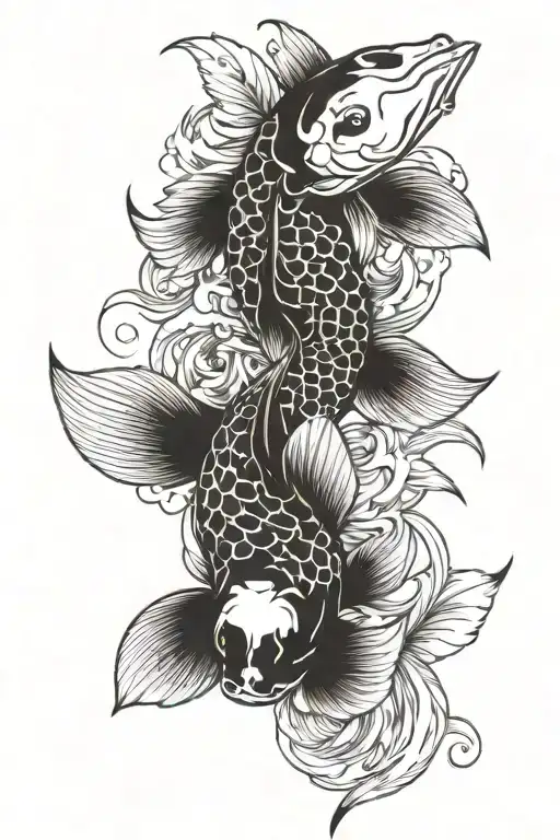 Koi Fish And Feather