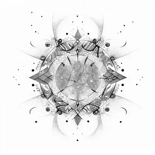 An Abstract Representation Of The Nightfall With Swirling Patterns And Stars