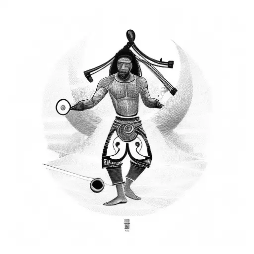 Combine The Silhouette Of A Capoeirista With Traditional African Musical Instruments