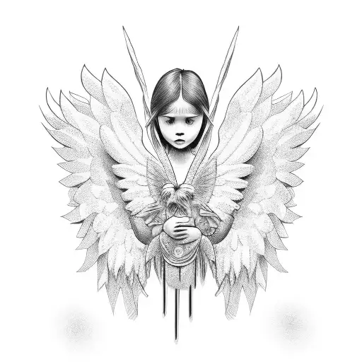 Angel Dad Supporting Kid