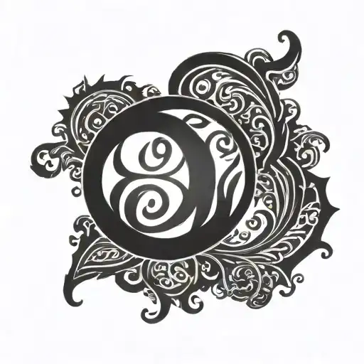 Circle Dark Calligraphy