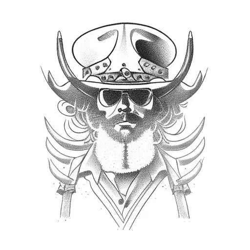 Cowboy Standing With Guns